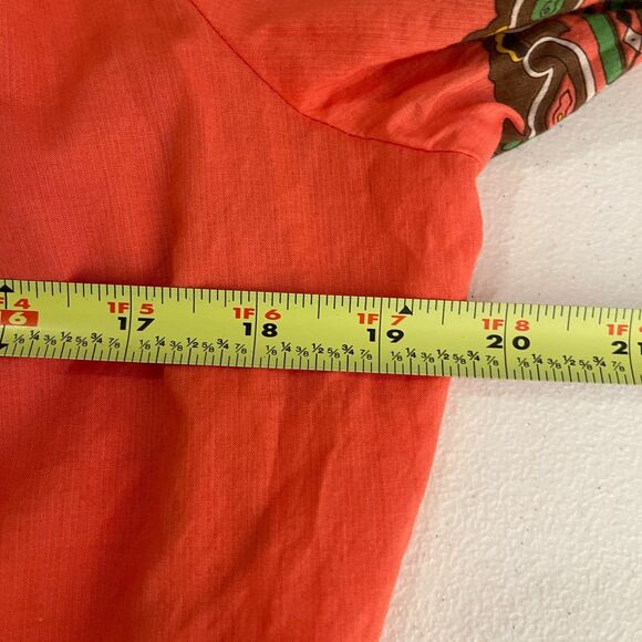 Dressbarn Blouse Women's 2X Puff Sleeve Boho Printed Lightweight Tie Shirt Top - Picture 10 of 11